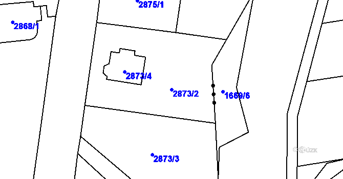 Parcela st. 2873/2 v KÚ Brušperk, Katastrální mapa