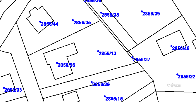 Parcela st. 2856/13 v KÚ Brušperk, Katastrální mapa