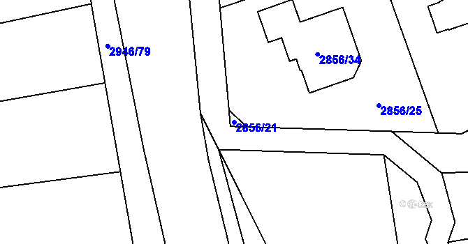 Parcela st. 2856/21 v KÚ Brušperk, Katastrální mapa