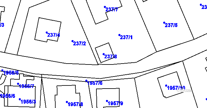 Parcela st. 237/8 v KÚ Brušperk, Katastrální mapa