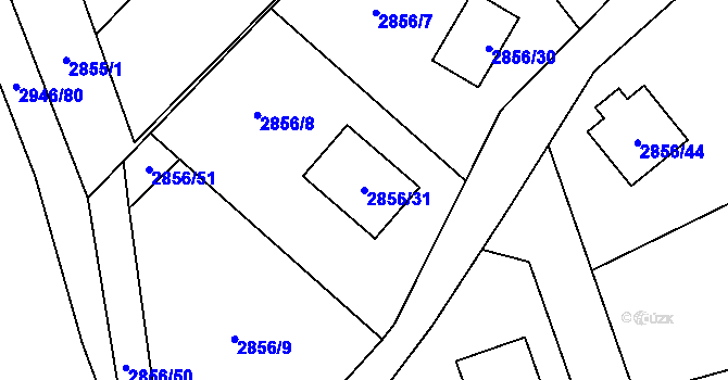 Parcela st. 2856/31 v KÚ Brušperk, Katastrální mapa