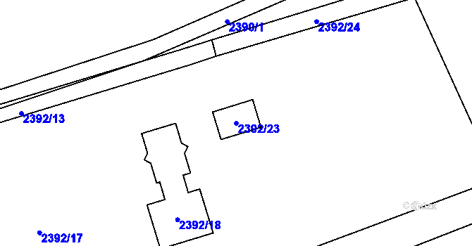 Parcela st. 2392/23 v KÚ Brušperk, Katastrální mapa