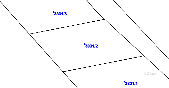 Parcela st. 3831/2 v KÚ Brušperk, Katastrální mapa