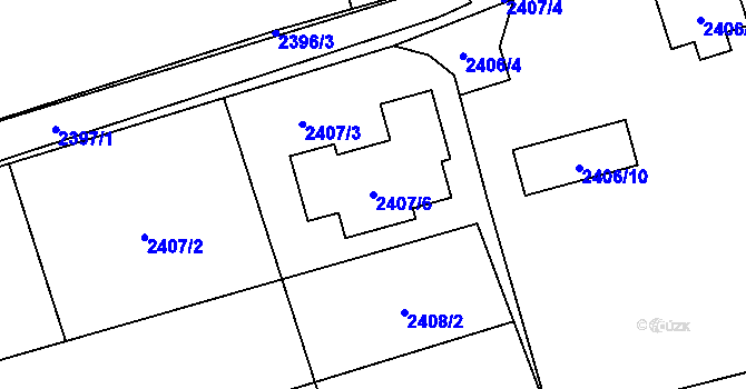 Parcela st. 2407/6 v KÚ Brušperk, Katastrální mapa