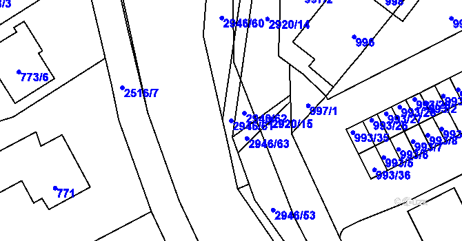 Parcela st. 2946/61 v KÚ Brušperk, Katastrální mapa