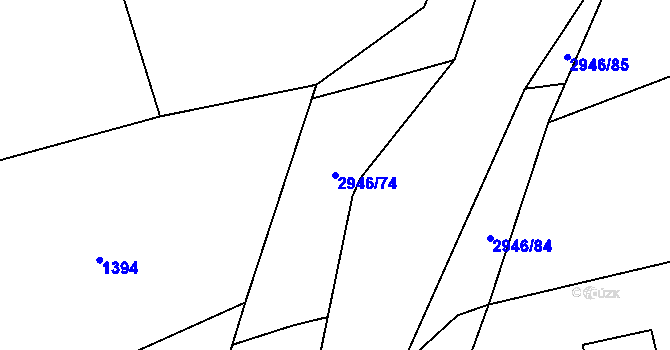 Parcela st. 2946/74 v KÚ Brušperk, Katastrální mapa