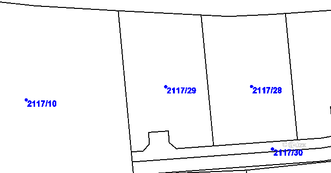 Parcela st. 2117/29 v KÚ Brušperk, Katastrální mapa