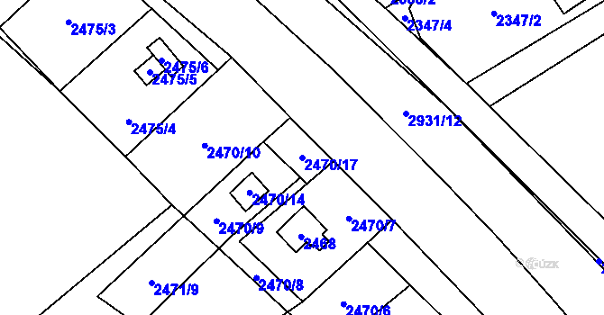 Parcela st. 2470/17 v KÚ Brušperk, Katastrální mapa