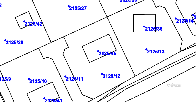 Parcela st. 2125/45 v KÚ Brušperk, Katastrální mapa