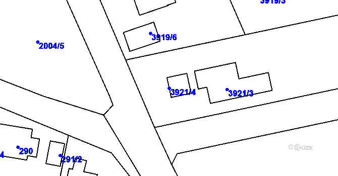 Parcela st. 3921/4 v KÚ Brušperk, Katastrální mapa