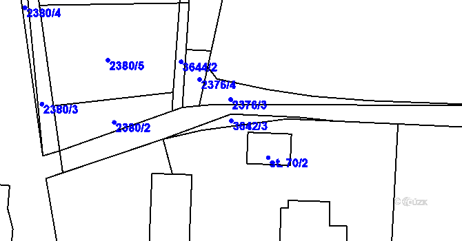 Parcela st. 3642/3 v KÚ Bruzovice, Katastrální mapa