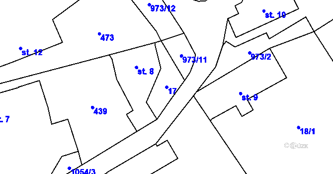 Parcela st. 17 v KÚ Brzice, Katastrální mapa