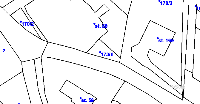 Parcela st. 173/1 v KÚ Brzice, Katastrální mapa