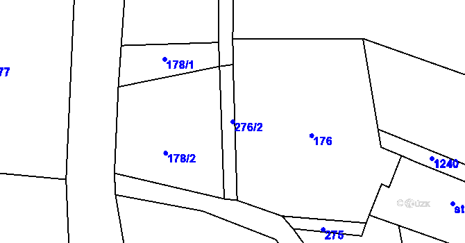 Parcela st. 276/2 v KÚ Proruby, Katastrální mapa