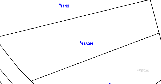 Parcela st. 1133/1 v KÚ Proruby, Katastrální mapa