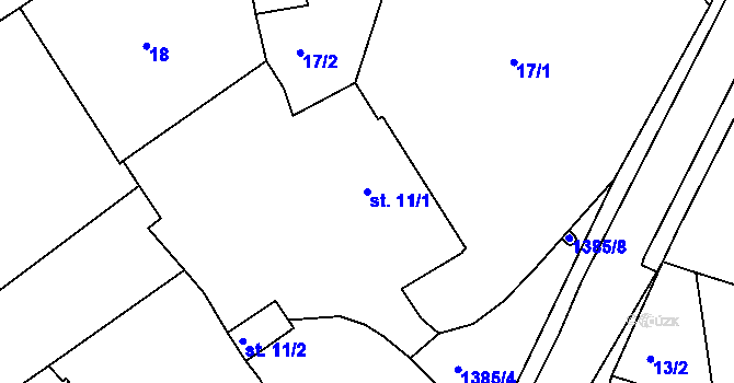 Parcela st. 11/1 v KÚ Brzkov, Katastrální mapa