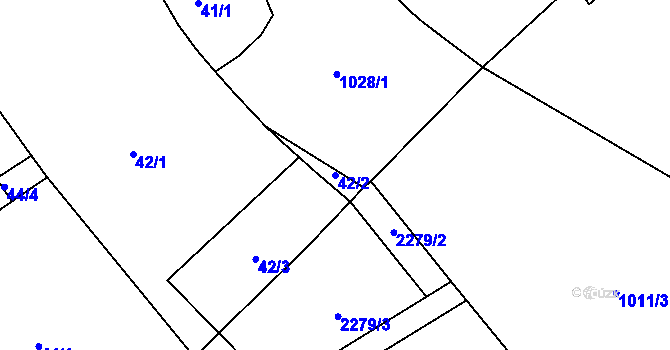 Parcela st. 42/2 v KÚ Brzkov, Katastrální mapa