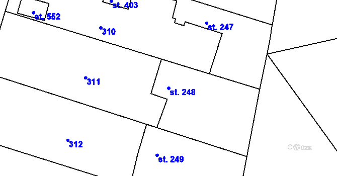 Parcela st. 248 v KÚ Břasy, Katastrální mapa