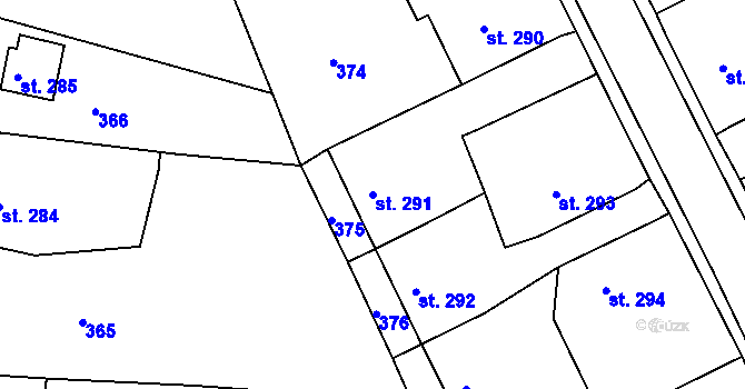 Parcela st. 291 v KÚ Břasy, Katastrální mapa