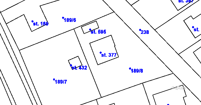Parcela st. 377 v KÚ Břasy, Katastrální mapa