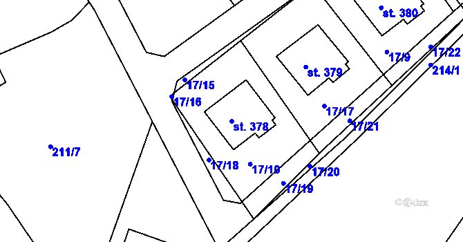Parcela st. 378 v KÚ Břasy, Katastrální mapa