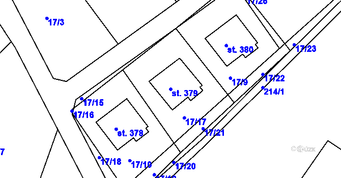 Parcela st. 379 v KÚ Břasy, Katastrální mapa