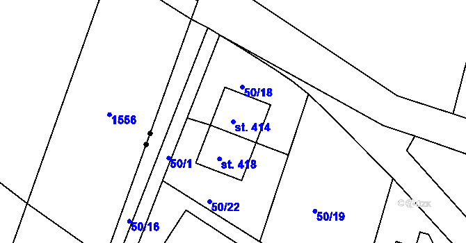 Parcela st. 414 v KÚ Břasy, Katastrální mapa