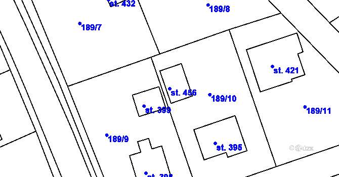 Parcela st. 456 v KÚ Břasy, Katastrální mapa