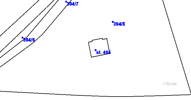 Parcela st. 465 v KÚ Břasy, Katastrální mapa