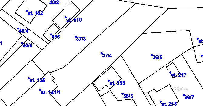 Parcela st. 37/4 v KÚ Břasy, Katastrální mapa