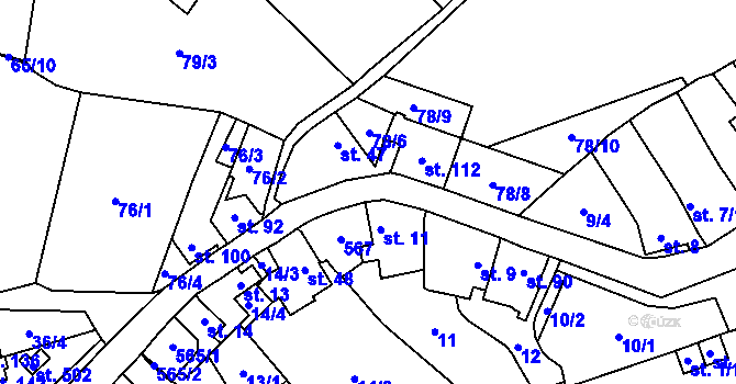 Parcela st. 228 v KÚ Břasy, Katastrální mapa