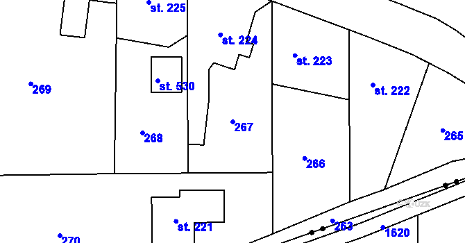 Parcela st. 267 v KÚ Břasy, Katastrální mapa