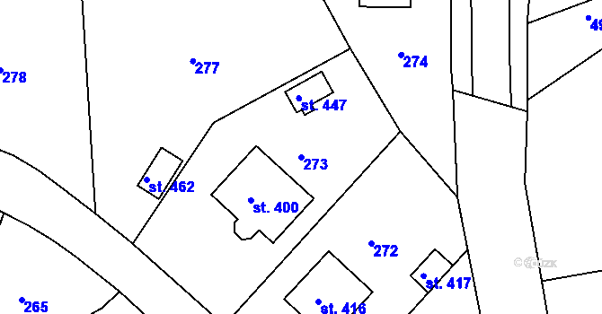 Parcela st. 273 v KÚ Břasy, Katastrální mapa