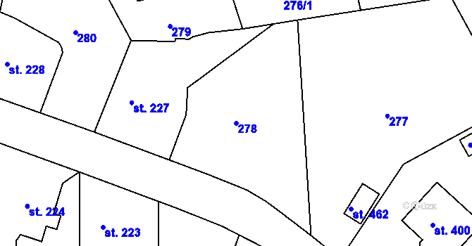 Parcela st. 278 v KÚ Břasy, Katastrální mapa