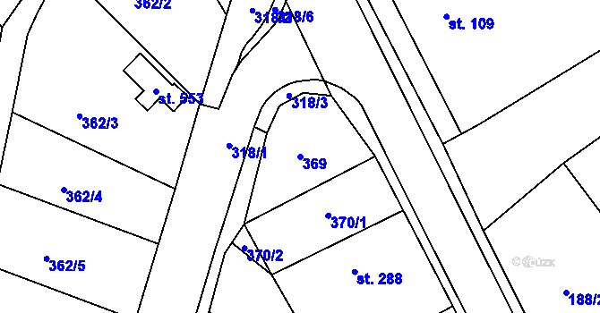 Parcela st. 369 v KÚ Břasy, Katastrální mapa