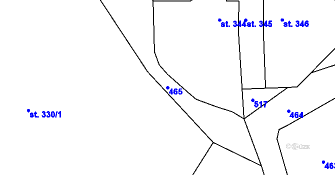 Parcela st. 465 v KÚ Břasy, Katastrální mapa