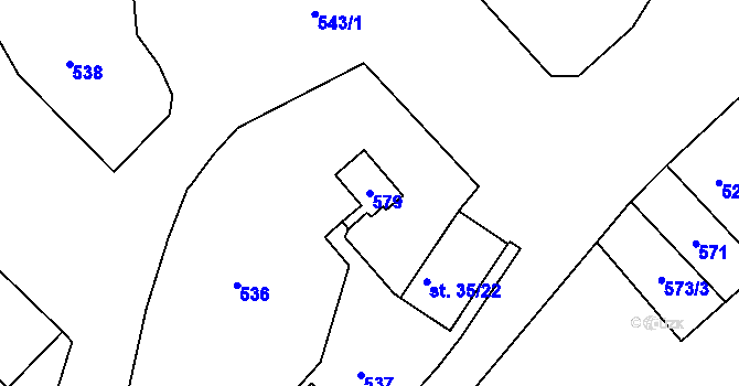 Parcela st. 579 v KÚ Břasy, Katastrální mapa