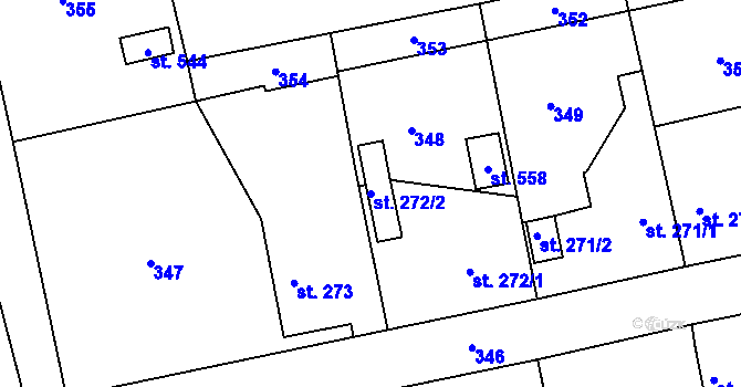 Parcela st. 272/2 v KÚ Břasy, Katastrální mapa