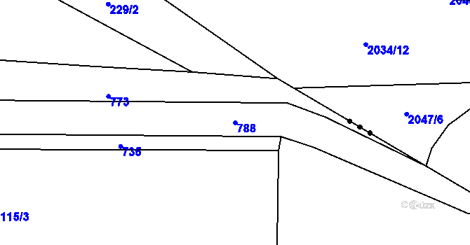 Parcela st. 788 v KÚ Břasy, Katastrální mapa