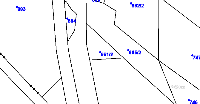 Parcela st. 661/2 v KÚ Břasy, Katastrální mapa