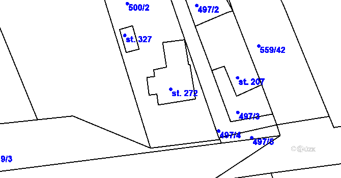 Parcela st. 272 v KÚ Kříše, Katastrální mapa
