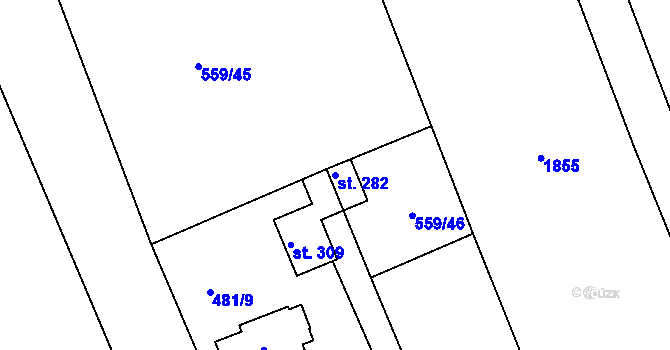 Parcela st. 282 v KÚ Kříše, Katastrální mapa