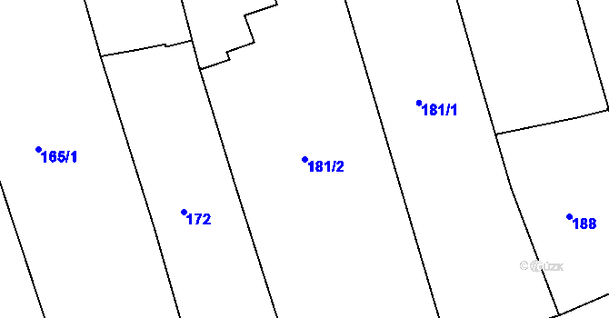Parcela st. 181/2 v KÚ Kříše, Katastrální mapa