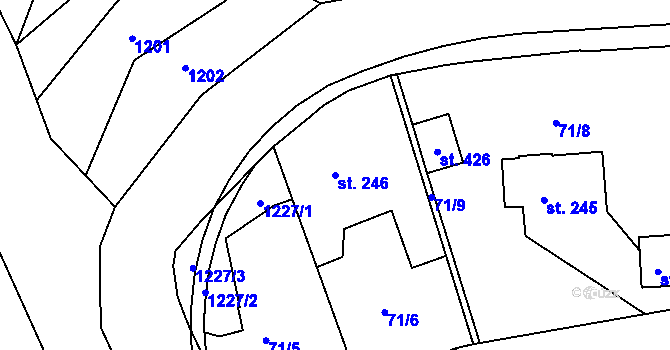 Parcela st. 246 v KÚ Stupno, Katastrální mapa