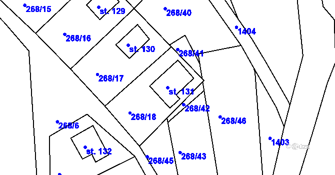 Parcela st. 131 v KÚ Vranovice u Břas, Katastrální mapa