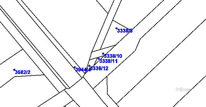 Parcela st. 3338/10 v KÚ Břeclav, Katastrální mapa