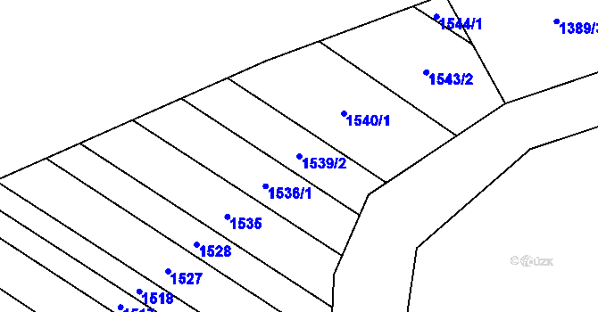 Parcela st. 1539/2 v KÚ Břeclav, Katastrální mapa
