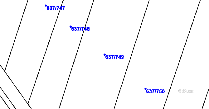 Parcela st. 637/749 v KÚ Břeclav, Katastrální mapa