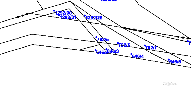 Parcela st. 646/9 v KÚ Břeclav, Katastrální mapa