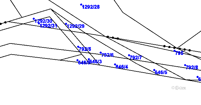 Parcela st. 792/6 v KÚ Břeclav, Katastrální mapa
